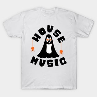 HOUSE MUSIC - Halloween Vibes (Black/Orange) T-Shirt